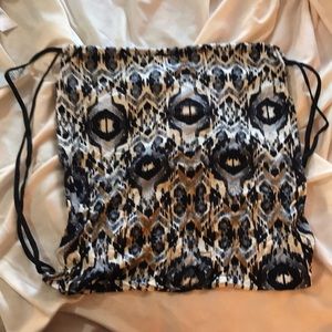 Buckle cloth bag New with tags gray pattern